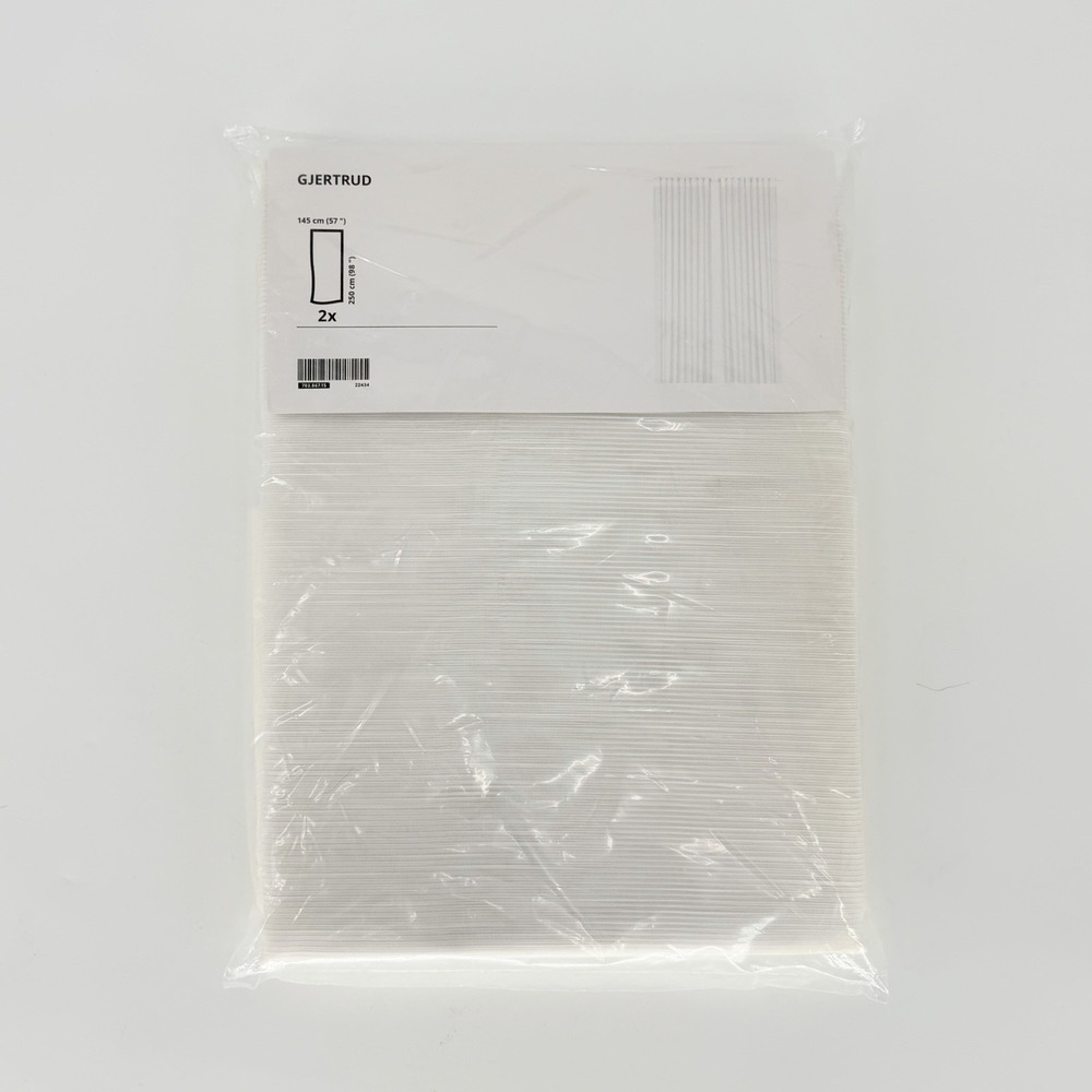 IKEA GJERTRUD Sheer Curtains White 57x98" Pair 2 Panels New - Picture 1 of 8